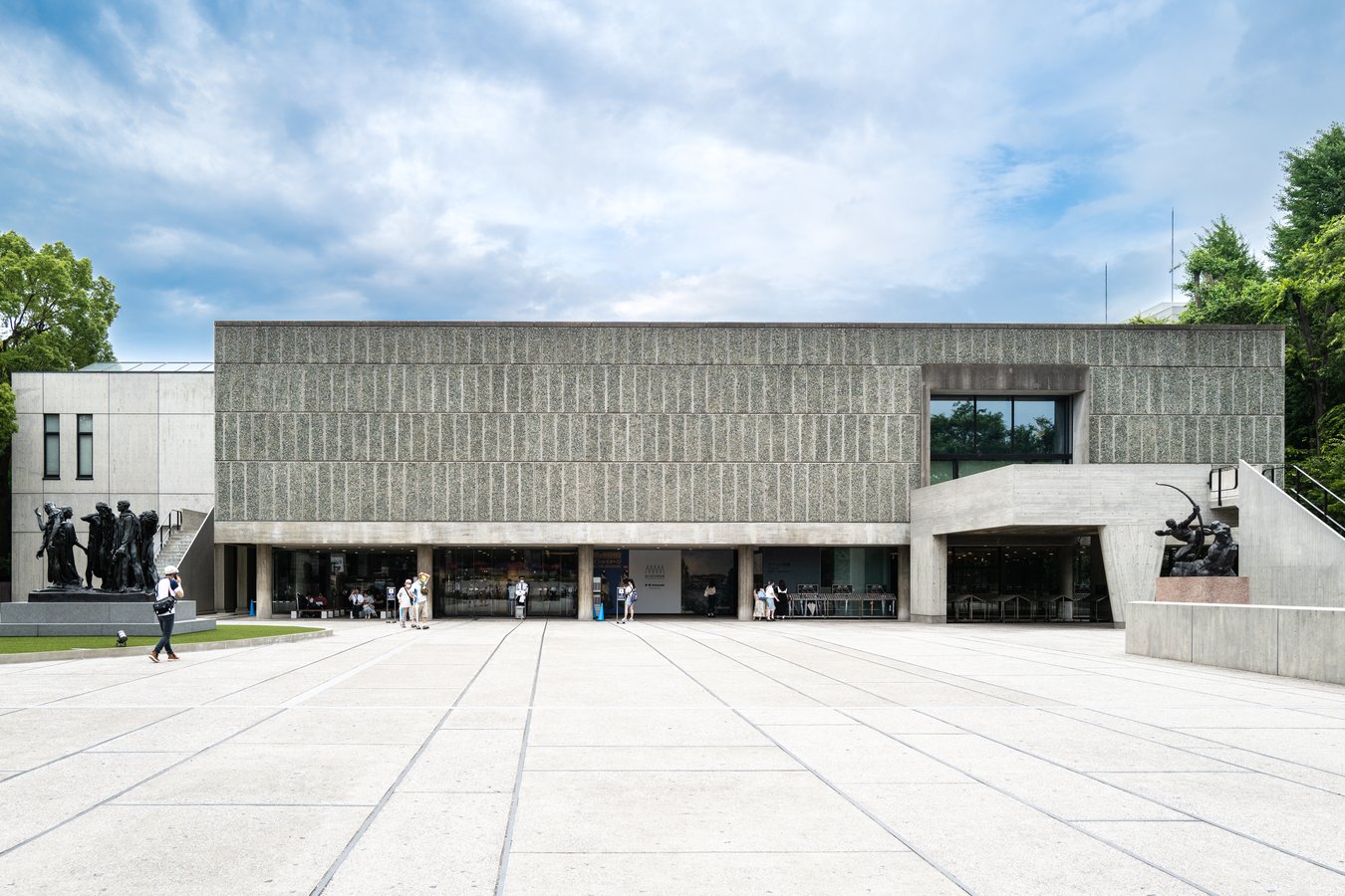 Exterior view of National Museum of Western Art in Tokyo, Japan, highlighting architectural design for cultural tours.