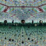 Immersive light art installation in Japan, featuring vibrant mirrored reflections for an enchanting tour experience.